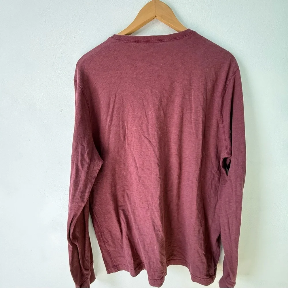 J. Crew Men's Maroon Long Sleeve Henley